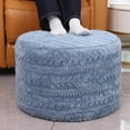 thumbnail image 1 of Round Footstool Ottoman, 20x14 Inches Multi-Functional Modern Foot Stool,Floor Poufs, Sofa Footrest Extra Seating for Living Room, Entryway, Hallways and Bedrooms (Blue), 1 of 18