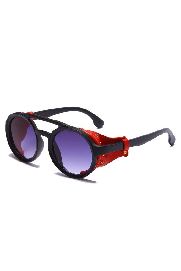 Round Frame Sunglasses Classic Punk Rock Windproof Pilot Retro Fashion Wear for Men and Women UV Protection Driving Sports and Outdoor Activities