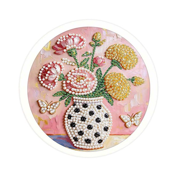 Round Frame Pearl Picture Frame - Elegant Oval Photo Frame - Diy Materials Round Resin Ornate Flower Design Picture Frame For Home Decor Family Photos - Style C