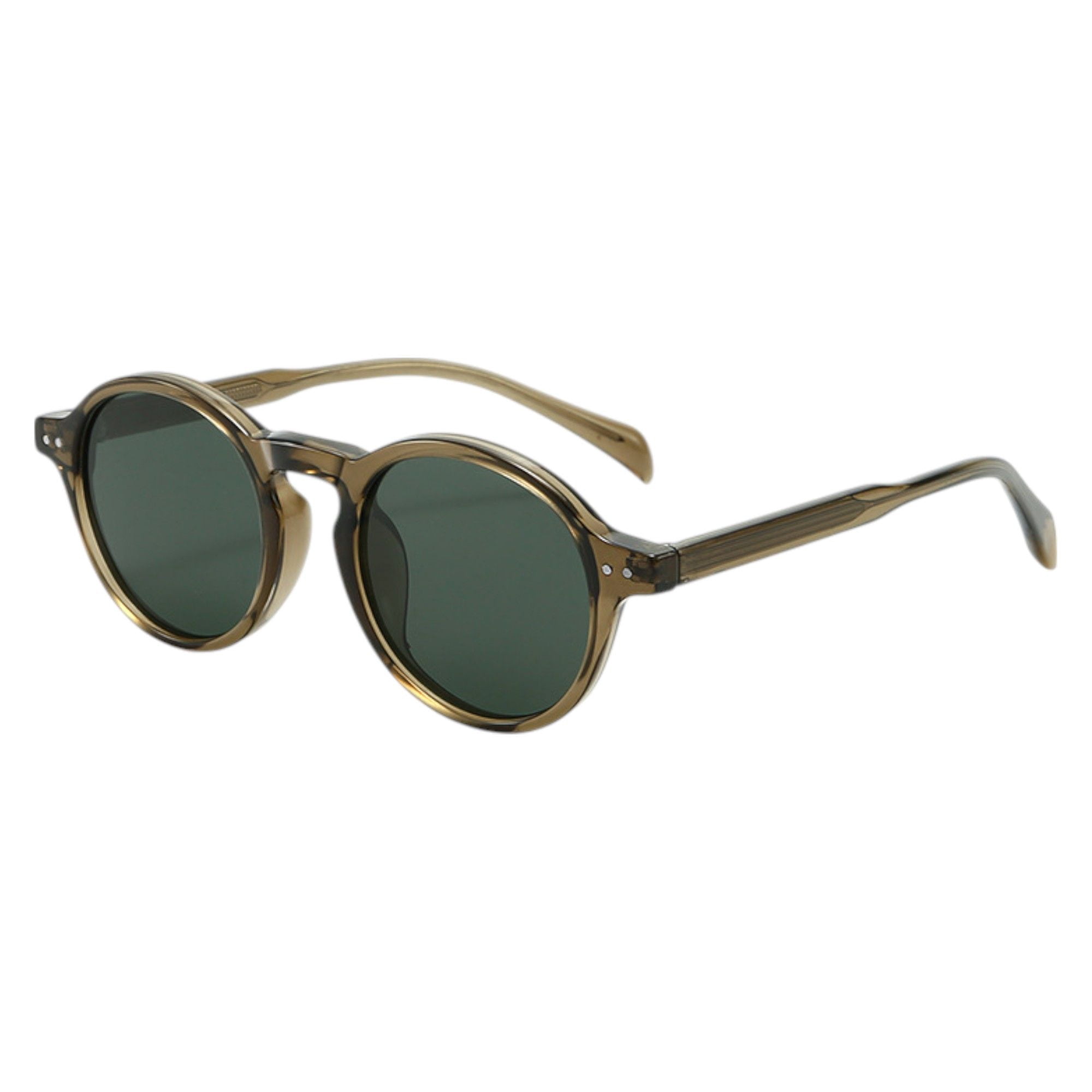 Round Polarized Sunglasses Classic Vintage Shades UV400 Green Polarized Vintage Round Sunglasses | Felix UV400 - zenottic  main image 3