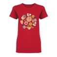 thumbnail image 1 of Round Frame With Bakery Design Shaped T-Shirt Women -Image by Shutterstock, Female Large, 1 of 2