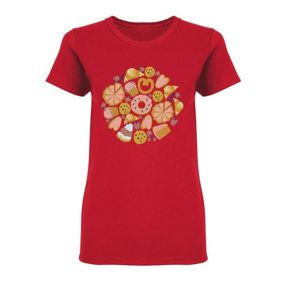 Round Frame With Bakery Shaped T-Shirt Women -Image by Shutterstock, Female x-Large