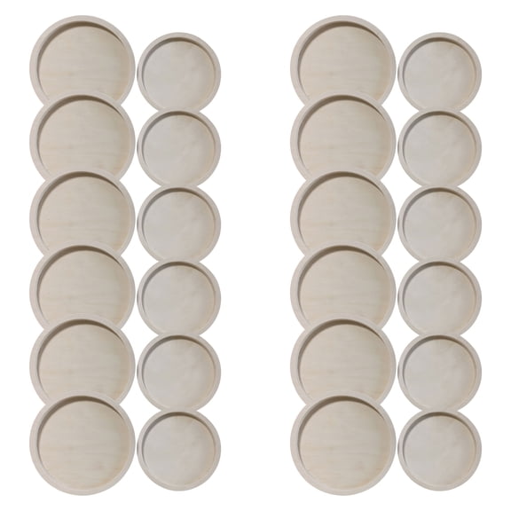 Round Framed Wooden Tray Set by Make Market â€“ Unfinished Poplar Plywood - 2 Sizes per Set - 12 Packs