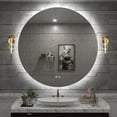 thumbnail image 1 of 20 Inch Backlit Round LED Wall Mirror, Frameless LED Anti-Fog Bathroom Vanity Mirror, Dimmable 3 Colors, Memory Function, 1 of 11
