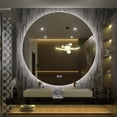 thumbnail image 1 of 24 Inch Backlit Round LED Wall Mirror, Frameless LED Anti-Fog Bathroom Vanity Mirror, Dimmable 3 Colors, Memory Function, 1 of 9
