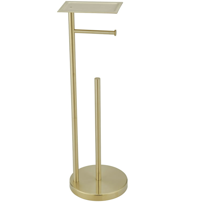 4 Rolls Storage - Free Standing Toilet Paper Holder Stand (Gold) — Marmolux
