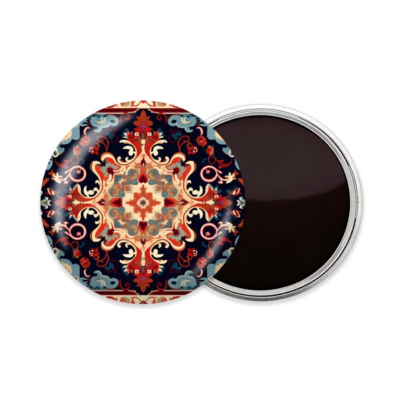 Round Fridge Magnets, 1Pcs 2.2in Cute Refrigerator Magnets Decorative for Whiteboard, Classroom, Locker, Kitchen, Birthday Gifts - Carpet Design with Traditional Chinese Patterns