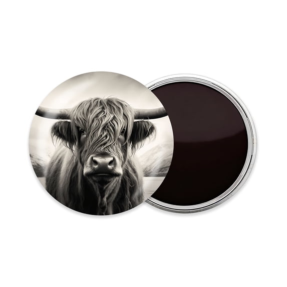 Round Fridge Magnets, 1Pcs 2.2in Cute Refrigerator Magnets Decorative for Whiteboard, Classroom, Locker, Kitchen, Birthday Gifts - Highland Cow in The Scottish Highlands
