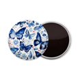 thumbnail image 1 of Round Fridge Magnets, 1Pcs 3in Cute Refrigerator Magnets Decorative for Whiteboard, Classroom, Locker, Kitchen, Birthday GiftsBeautiful Butterfly Pattern in White on Fabric, 1 of 6