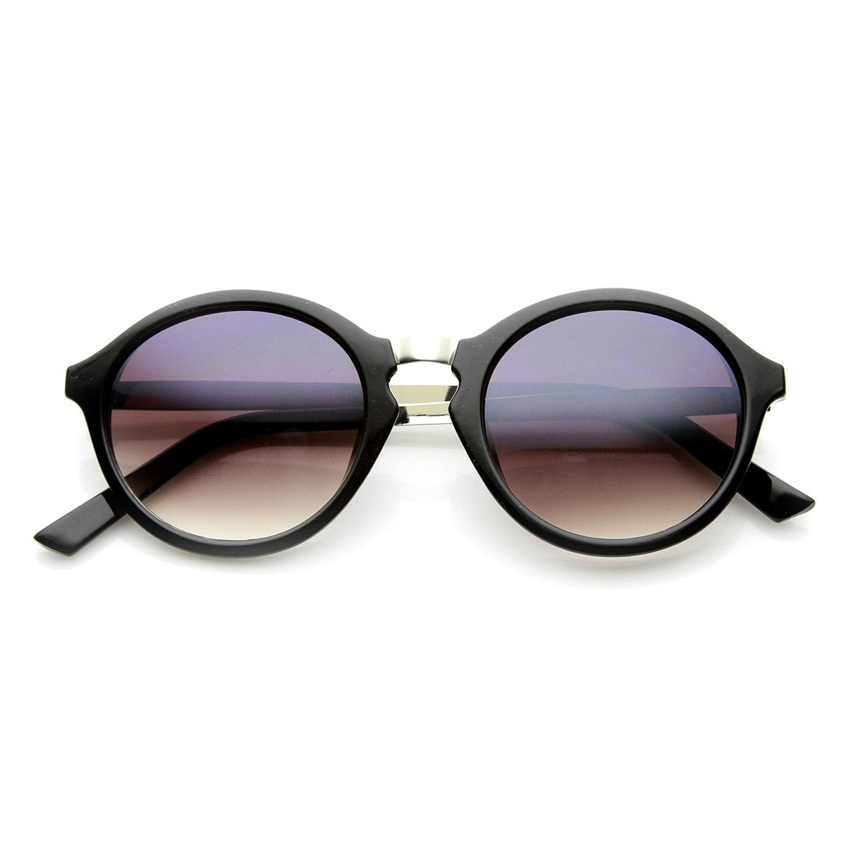 Round Funky Fashion Retro Sunglass w/ Metal Arms