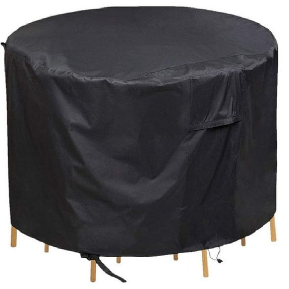 Round Furniture Cover Dustproof And Waterproof Cover Outdoor Garden Round Table Cover Protective Cover 210D Oxford Cloth (76x58cm)