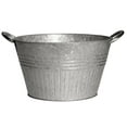 thumbnail image 1 of Round Galvanized Planter with Handles, 12 inch diameter Metal Wash Tub for Gardening or Farmhouse Home Decor, 1 of 5