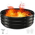 thumbnail image 1 of Round Galvanized Steel Fire Ring Pit for Backyard, Camping, Bonfire; Round Steel Raised Garden Bed Kit, Metal Raised Garden Box for Outdoor Gardening and Planting, 1 of 4