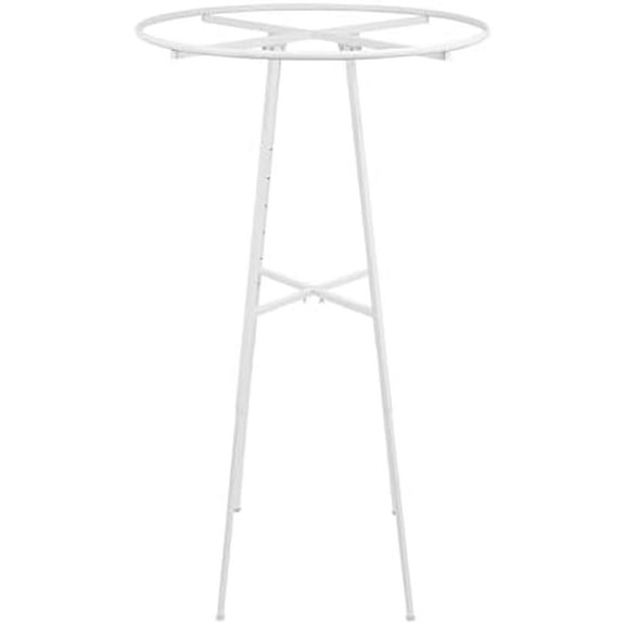Round Garment Display Retail Rack, Adjustable Height Floor Standing Metal Clothes Hanging Rack, Commercial Round Clothing Rack for Shopping Malls Retail, Clothes Boutique Display (White)