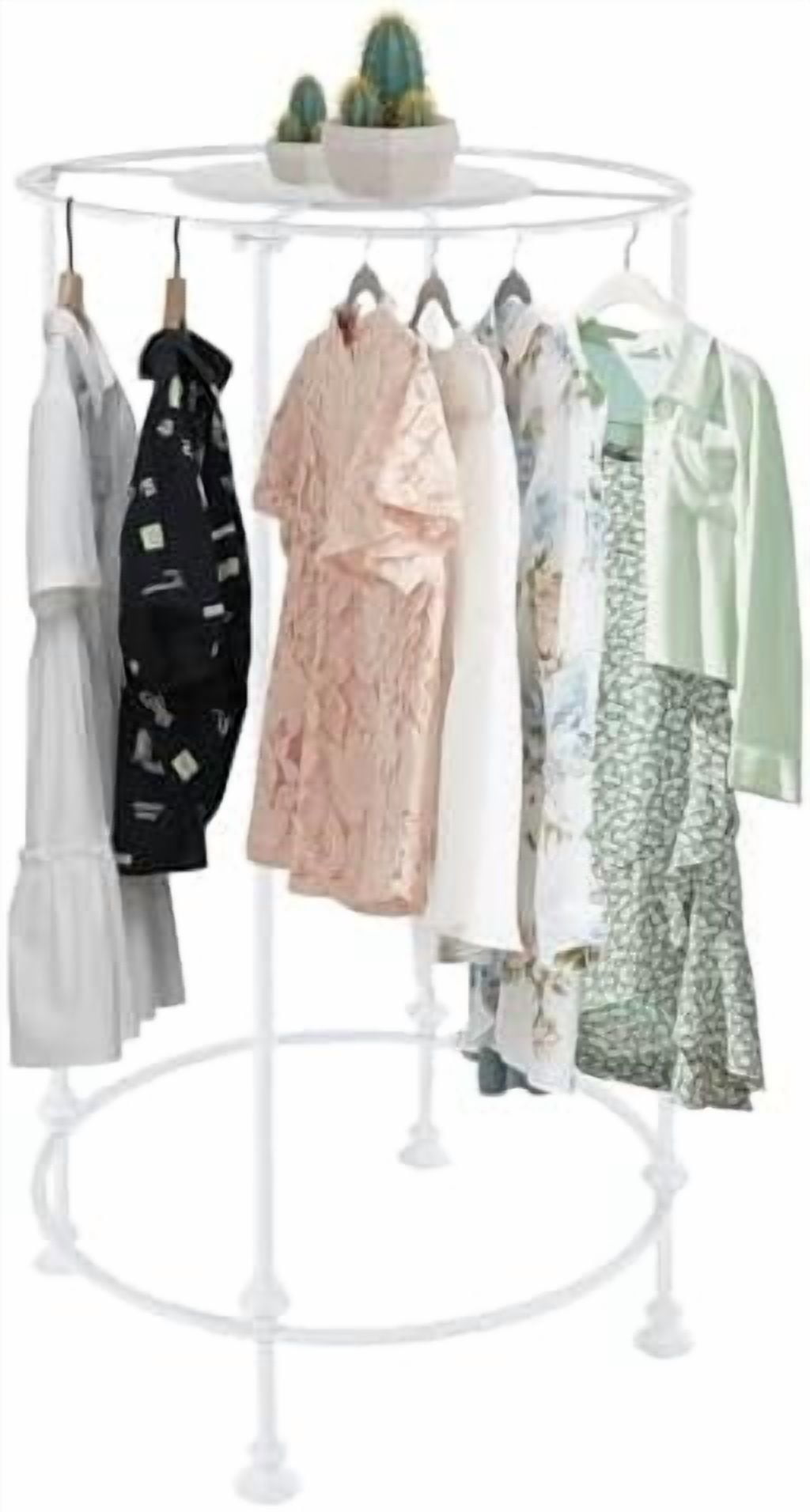 Round Garment Rack Freestanding Hanging Rack Clothes Store Display Rack ...