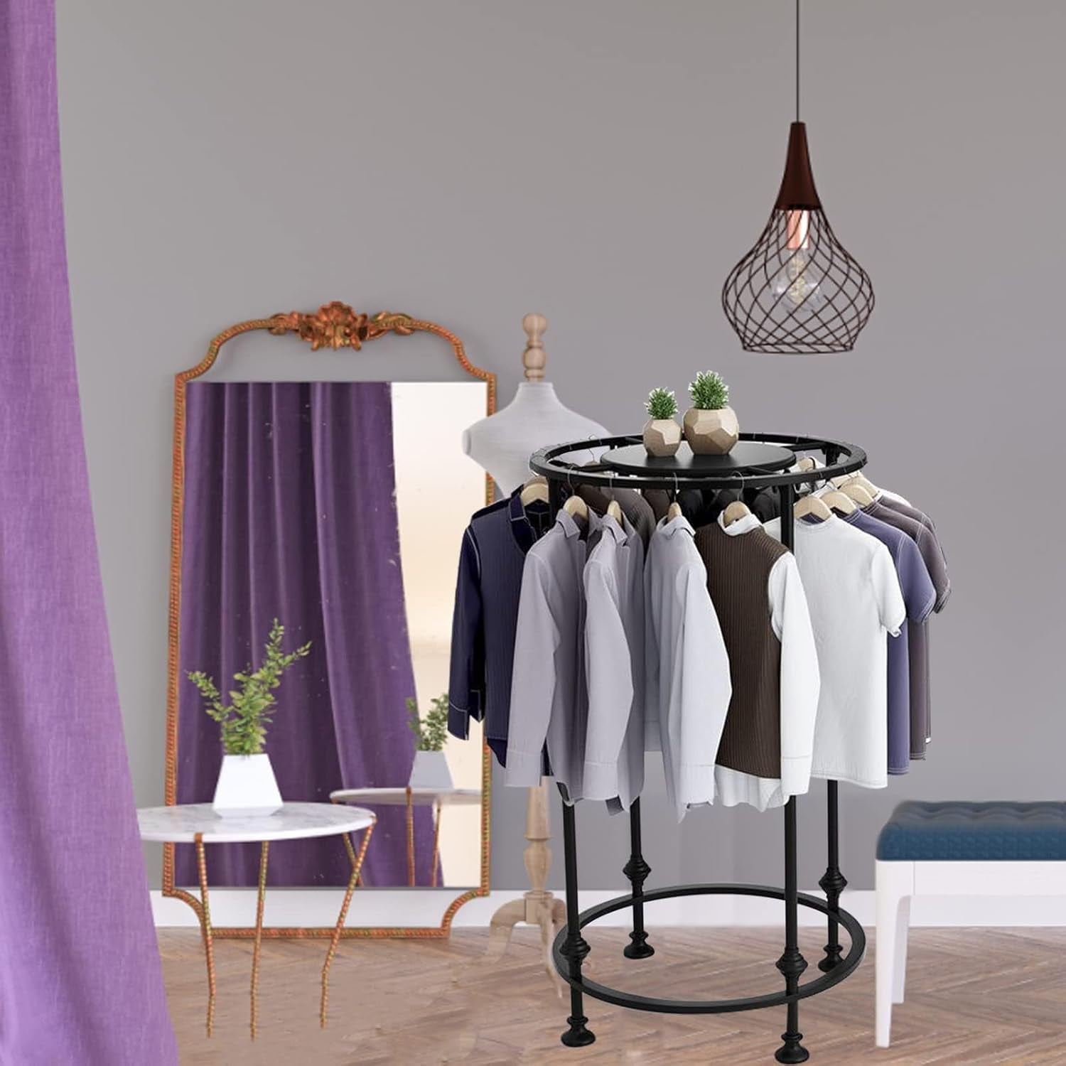 Round Garment Rack Gold Clothing Rack,clothing Racks For Hanging ...