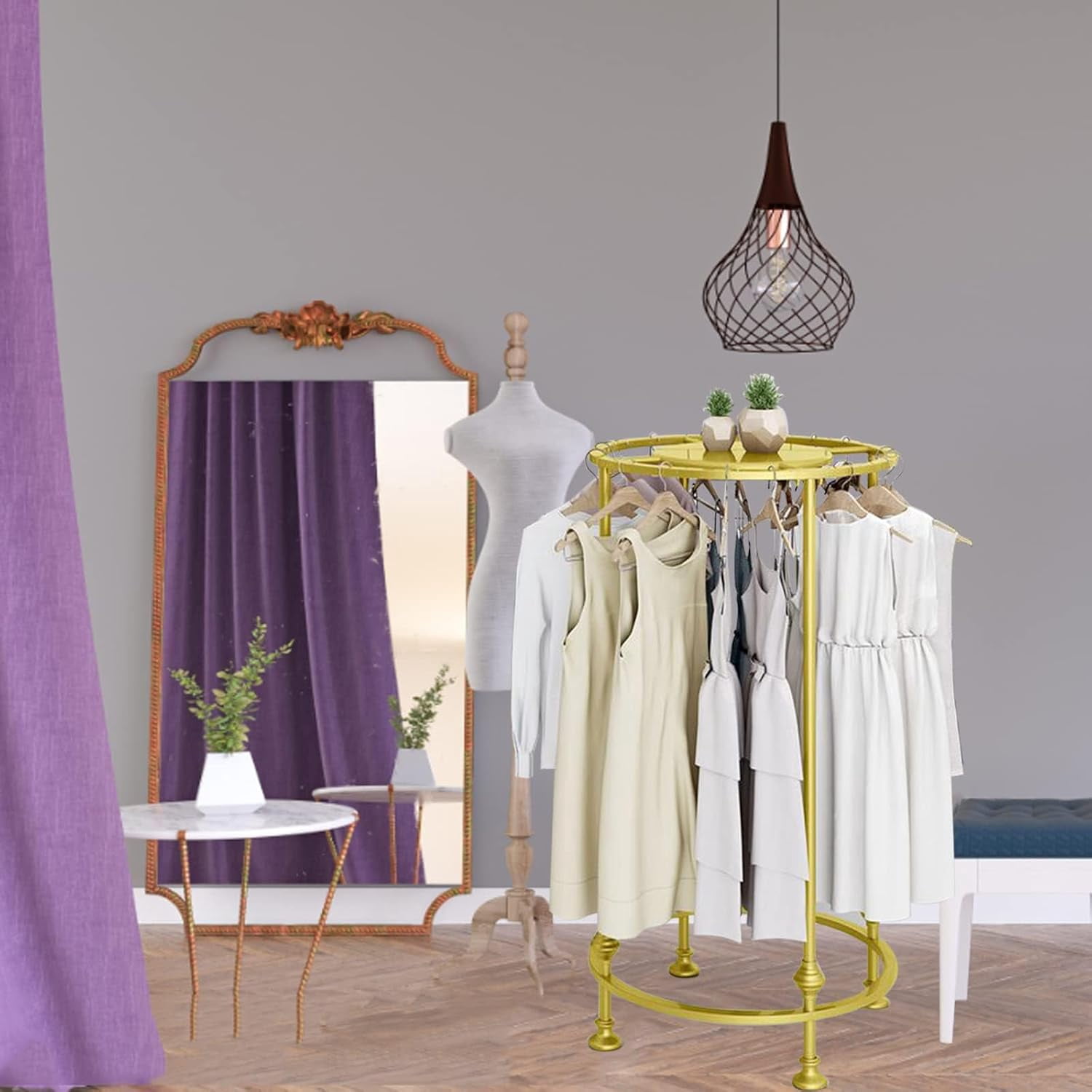 Round Garment Rack Gold Clothing Rack,clothing Racks For Hanging ...