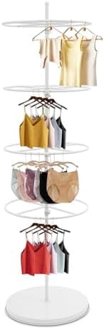 Round Garment Racks, 4 Tier Rotating Clothing Display Rack 360° Rotary ...