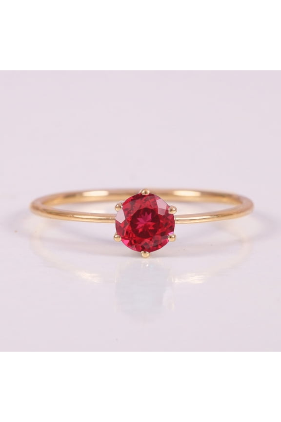 Round Garnet Brilliant Cut Wedding Ring, Solitarire Gemstone Jewelry, 925 Stariing Silver Ring, Anniversary Stacking Ring, Solitaire Ring, Christmas Day, Gift For Mother's Day, Unique Jewelry.