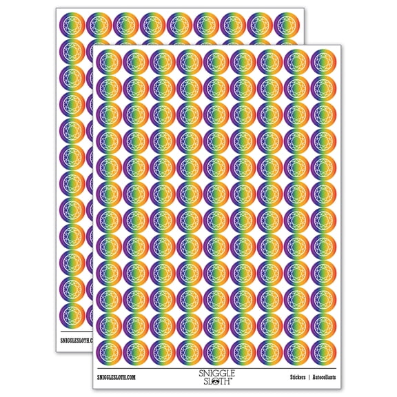 Round Gem Diamond Cut Jewelry 200+ Round Stickers - Rainbow - Matte Finish - 0.50" Size