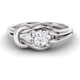 thumbnail image 1 of Round Gemstone Moissanite Diamond Ring Infinity Knot Engagement Ring 14K White Gold Ring Valentine's Special Gift For Her, 1 of 2