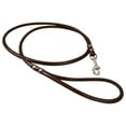 thumbnail image 1 of Round Genuine Rolled Leather Dog Leash 52" Long 3/8" Wide Brown for Medium Breeds, 1 of 3