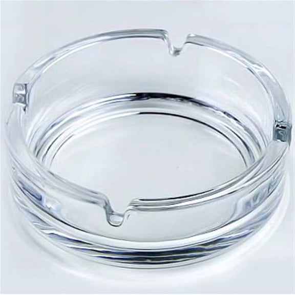 Round Glass Ashtray 4 Inch Transparent Cigar Cigarette Holder for Home