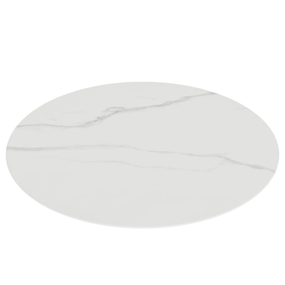 Round Glass Table Top, 24 Inch Marble Pattern Tempered Glass Replacement Desktop for Indoor Outdoor Patio Home Furniture, White