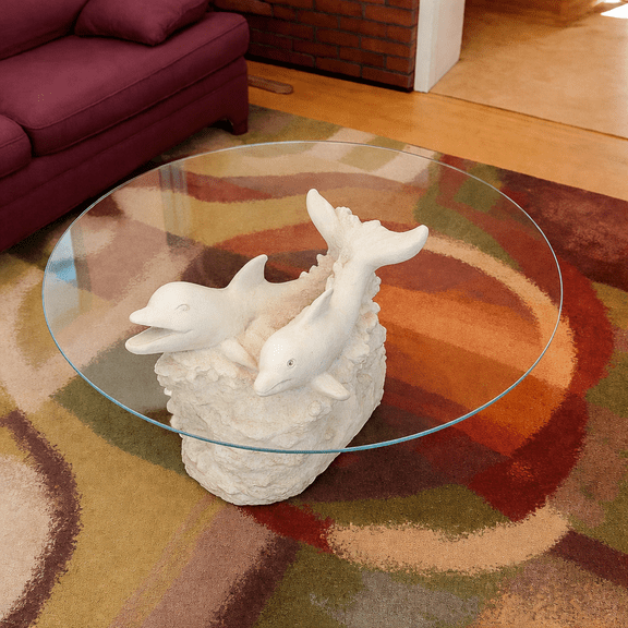 TesNus 60" Round Tempered Glass Table Top, 3/8" Thick Clear Pencil Edge Replacement Top for Dining, Coffee or Office Table