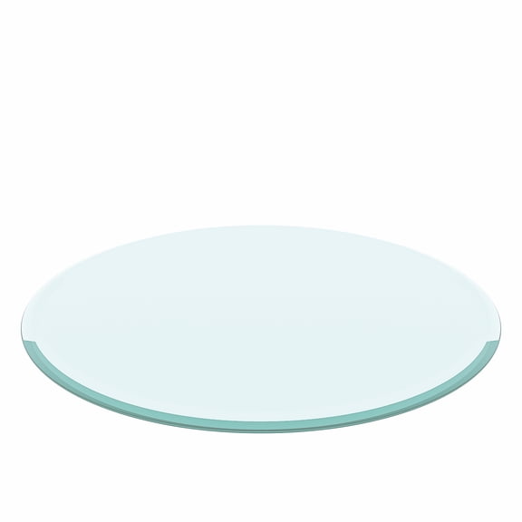 Round Glass Table Top, 30 Inch Clear Tempered Glass Replacement Surface, 2/5 Inch Thick with Beveled Polished Edges, Heat and Impact Resistant for Coffee, Dining or Office Tables