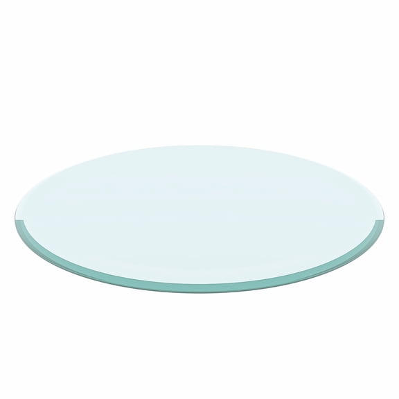 Round Glass Table Top, 32 Inch Clear Tempered Glass Replacement Top, 1/2 Inch Thick with Beveled Polished Edges, Heat Resistant Surface for Coffee Table, Dining Table, or Office Desk