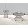thumbnail image 1 of Round Glass Top End Table Satin Nickel, 1 of 2
