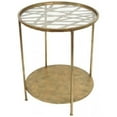 thumbnail image 1 of Round Glass-Top Goldtone Metal End Table, 1 of 1