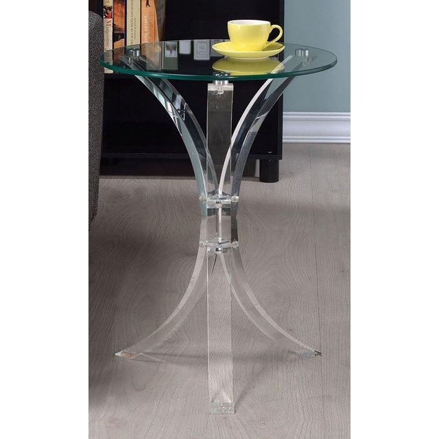 Round Glass Top Side End Table