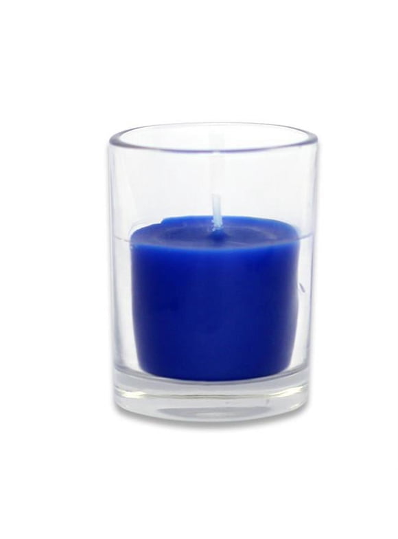 Round Glass Votive Candles, Blue - 12 Piece per Box