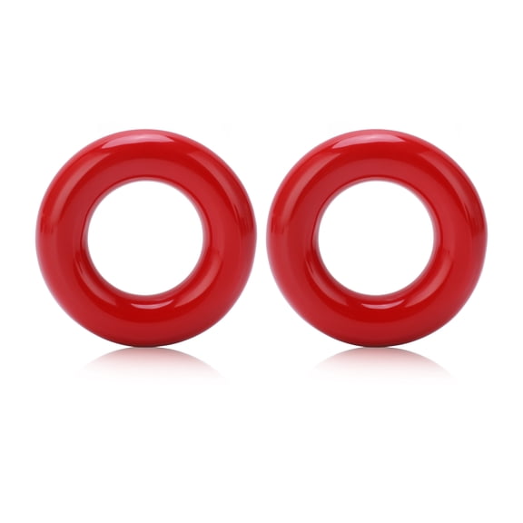 Round, Glossy Donut-Shaped Swing Weights for Warm-Up - Red 2-Pack Golf Training Weights