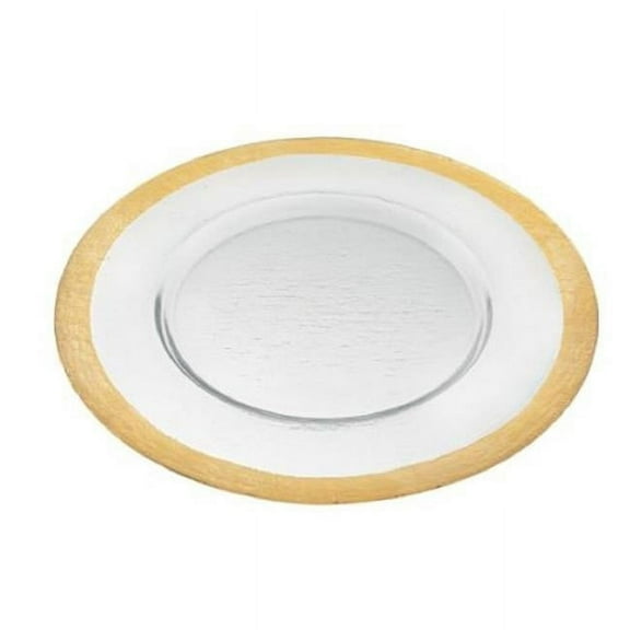 Round Gold Border Glass Charger Plate