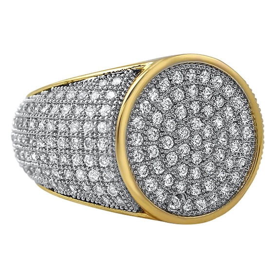 Round Gold CZ Micro Pave Bling Ring (11)
