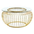 thumbnail image 1 of Round Gold Metalwith Tempered Glass Coffee Table, 1 of 2