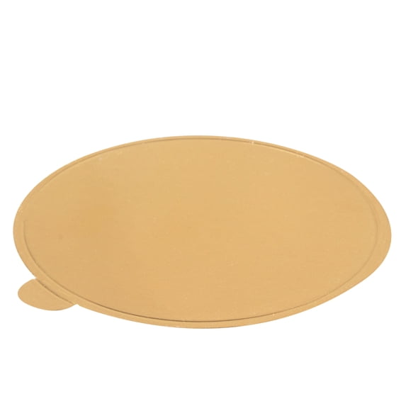 Pastry Tek Round Gold Paper SturdyServe Base - 3" x 3" - 200 count box