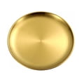 thumbnail image 1 of Round Gold Serving Tray- Stainless Steel Heavy Duty Kitchenware Round Metal Plates for BBQ Steak Dessert Buffet Plate, 1 of 8