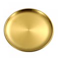 thumbnail image 1 of Round Gold Serving Tray- Stainless Steel Heavy Duty Kitchenware Round Metal Plates for BBQ Steak Dessert Buffet Plate, 1 of 8