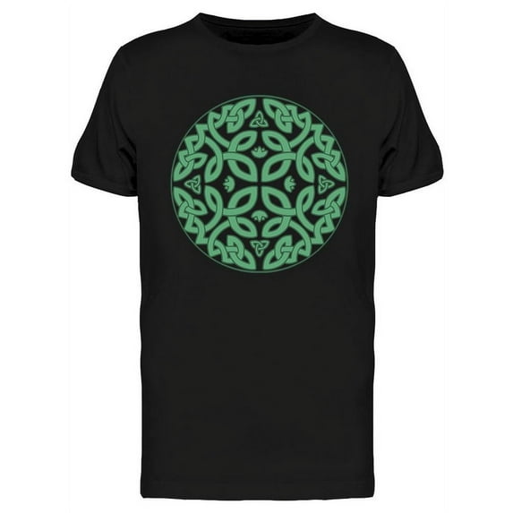 Round Green Celtic Pattern T-Shirt Men -Image by Shutterstock, Male Large