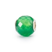 Trollbeads Round Green Onyx Charm for Womens Bead Bracelet, Gemstone