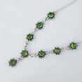 thumbnail image 1 of Round Green Peridot Gemstone Necklace 925 Sterling Silver High Polished Handmade 20" Inch Adjustable Necklace Jewelry, 1 of 8