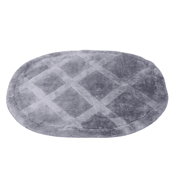 Round Grey Plush Door Mat Soft Absorbent Anti Slip Floor Rug for Home Entrance Indoor Outdoor Use
