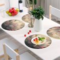 thumbnail image 1 of Round Grid Placemat ,One Sizex1, Round Placemat, PVC Plate Mat，15.4 Inch Non-Slip and Heat Resistant, Table Placemat, Dining Room Placemat Beautiful Big Lotus, 1 of 7
