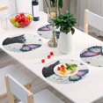 thumbnail image 1 of Round Grid Placemat ,One Sizex1, Round Placemat, PVC Plate Mat，15.4 Inch Non-Slip and Heat Resistant, Table Placemat, Dining Room Placemat Kiss Butterfly Cat, 1 of 7