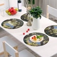 thumbnail image 1 of Round Grid Placemat ,One Sizex1, Round Placemat, PVC Plate Mat，15.4 Inch Non-Slip and Heat Resistant, Table Placemat, Dining Room Placemat Beautiful Summer Tree, 1 of 7