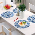 thumbnail image 1 of Round Grid Placemat ,One Sizex1, Round Placemat, PVC Plate Mat，15.4 Inch Non-Slip and Heat Resistant, Table Placemat, Dining Room Placemat Blue Tulip3, 1 of 7
